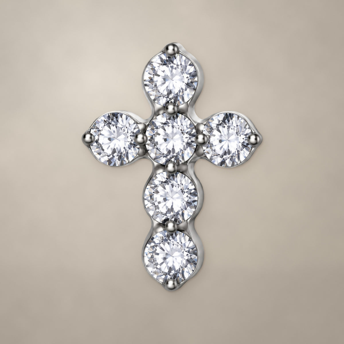 Stone cross internally threaded end in titanium