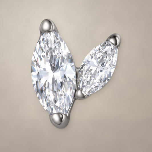 Marquise duo internally threaded end in titanium
