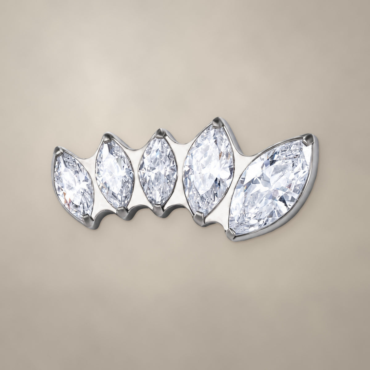 Five-marquise curve internally threaded end in titanium