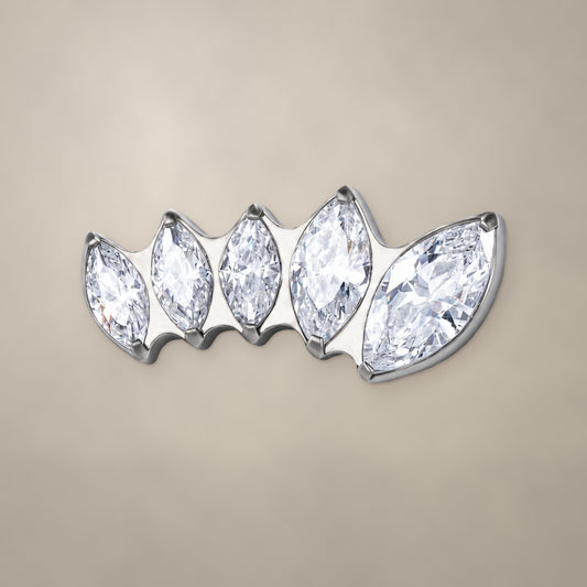 Five-marquise curve internally threaded end in titanium