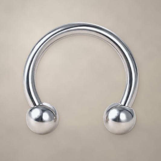 Classic circular titanium barbell