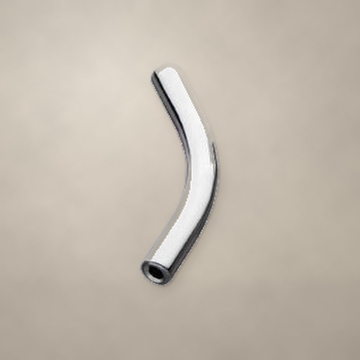 Internally threaded curved barbell shaft in titanium