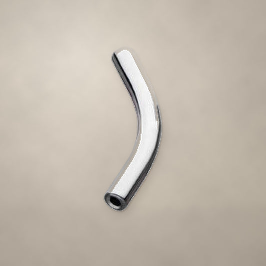 Internally threaded curved barbell shaft in titanium