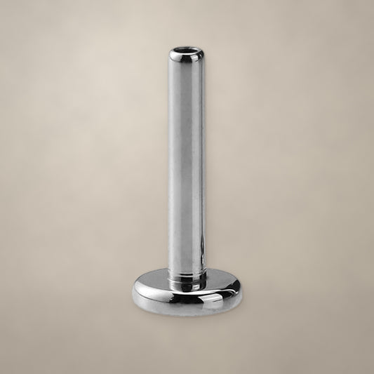 Titanium threadless labret post with flat back