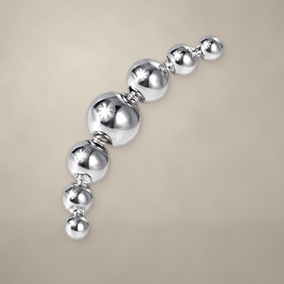 Seven-bead arc internally threaded end in titanium