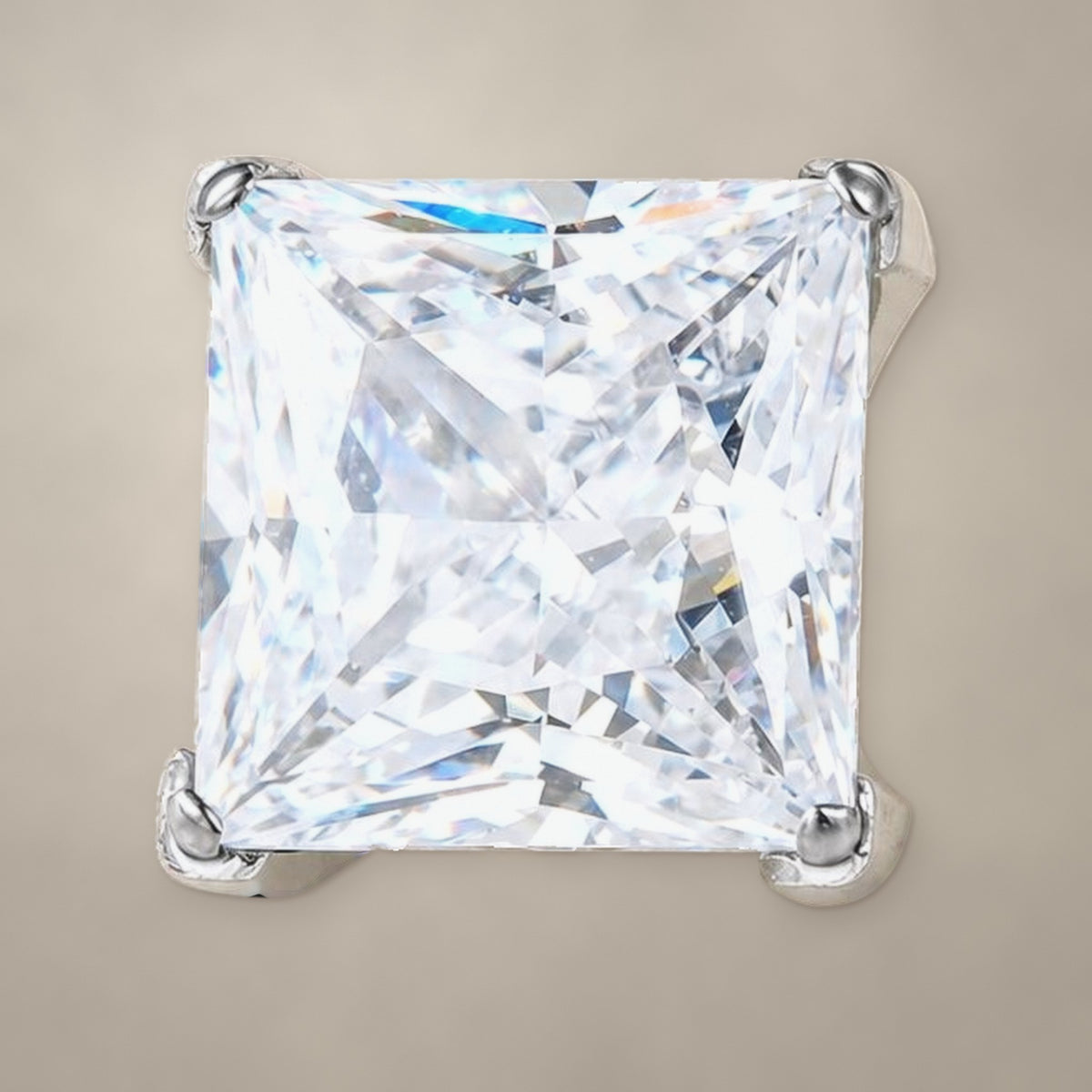 Square CZ internally threaded end in titanium