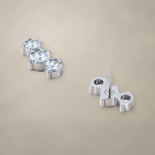 Three-round arc threadless end in titanium, shown from two angles