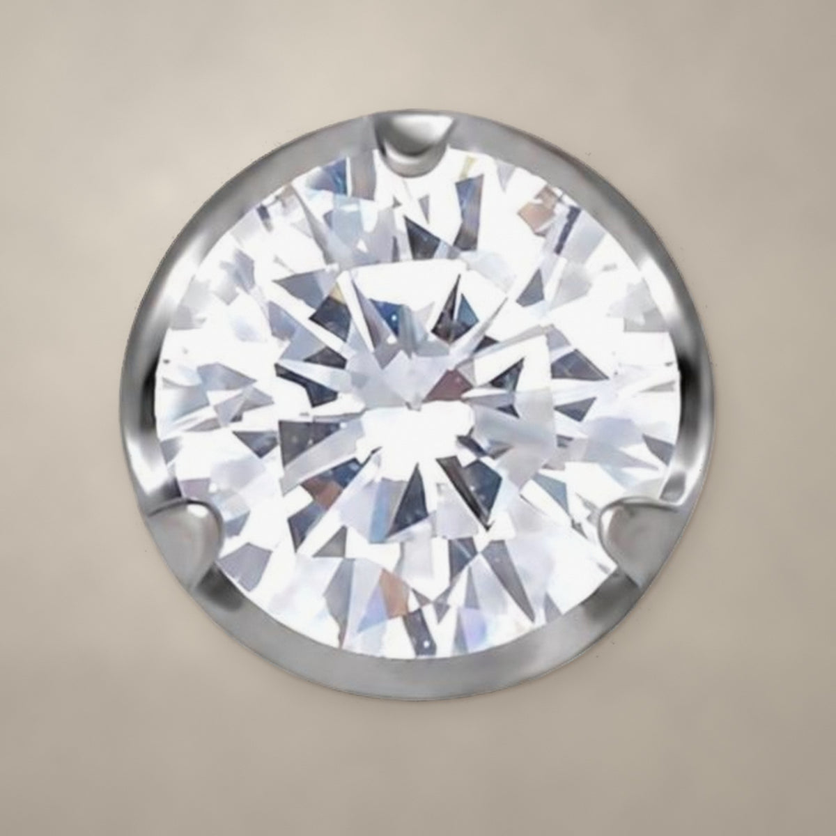 Round CZ threadless end in titanium