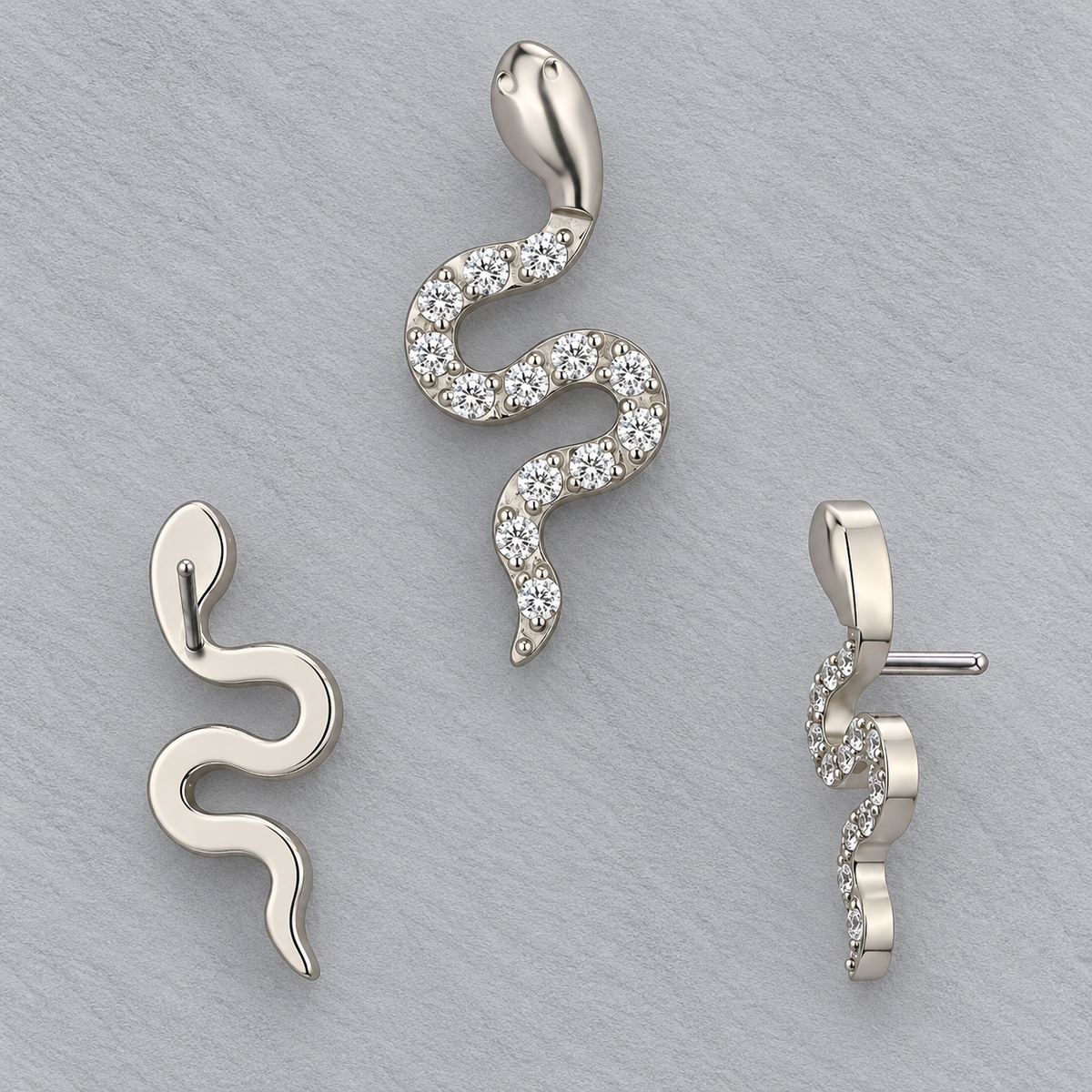 Snake Threadless End in titanium