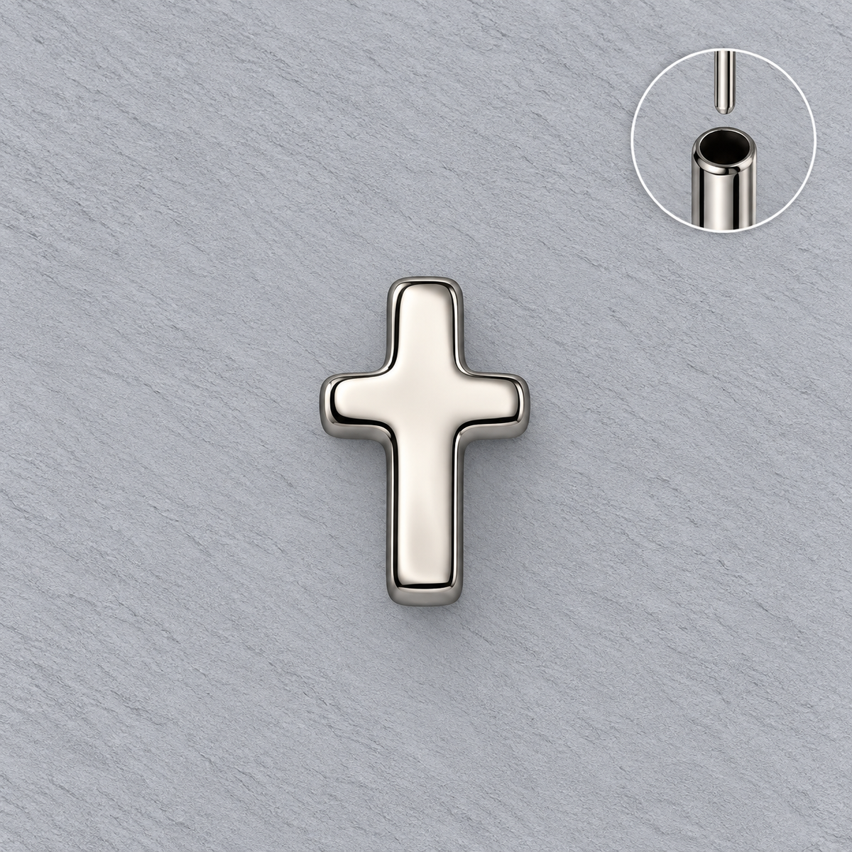 Cross Threadless End in titanium, 3 mm