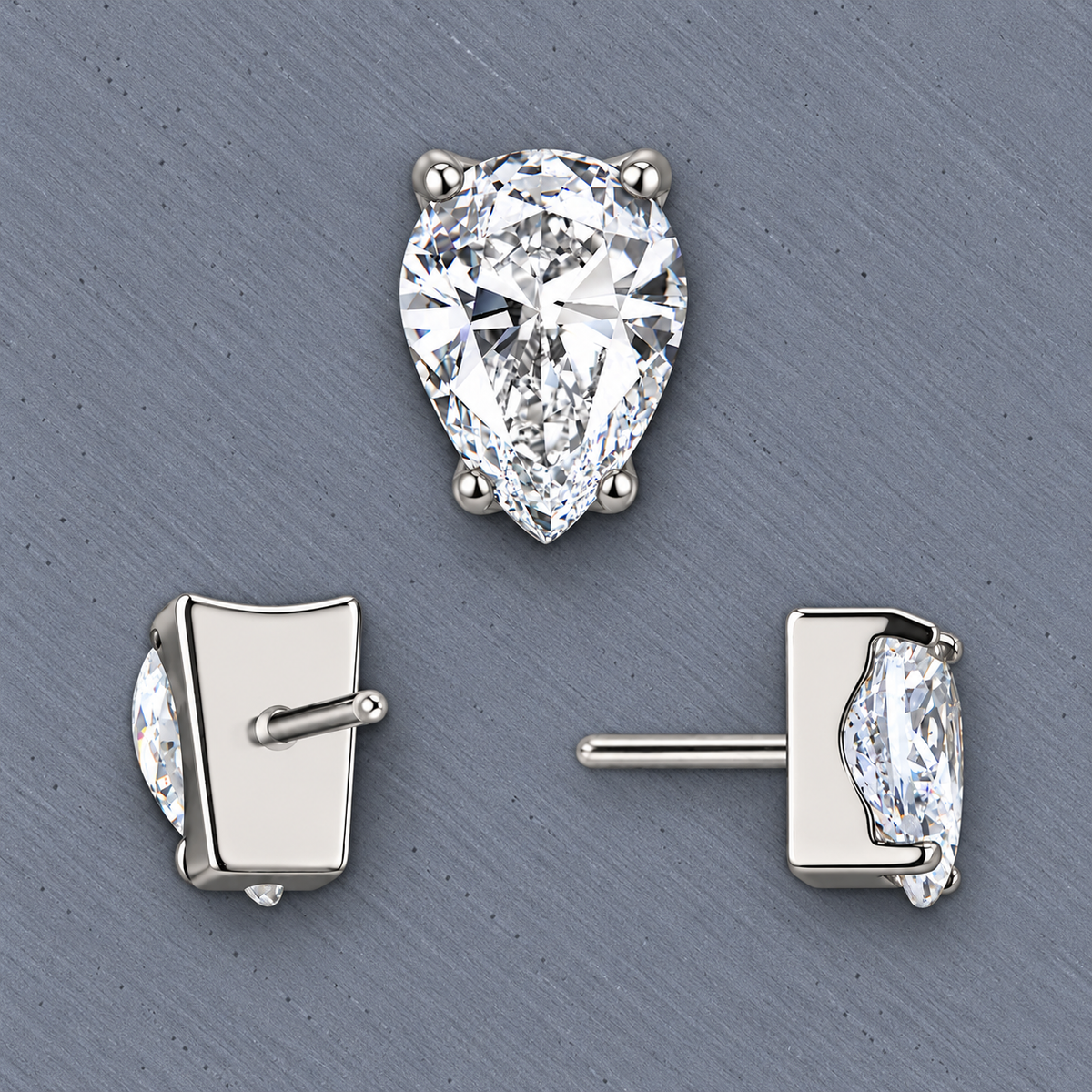 Pear Threadless End in titanium
