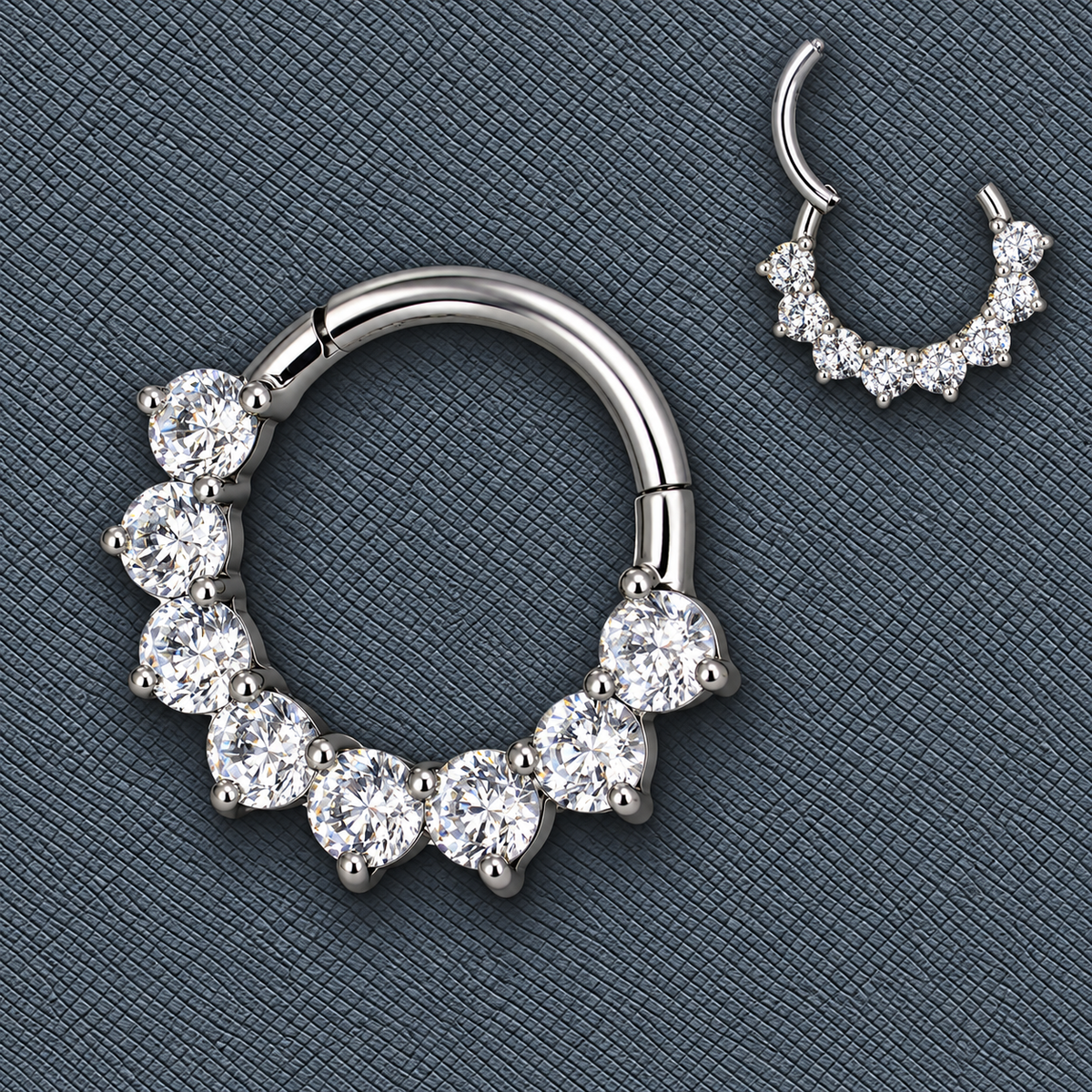 Marquise Garland Titanium Clicker Ring, 10 mm